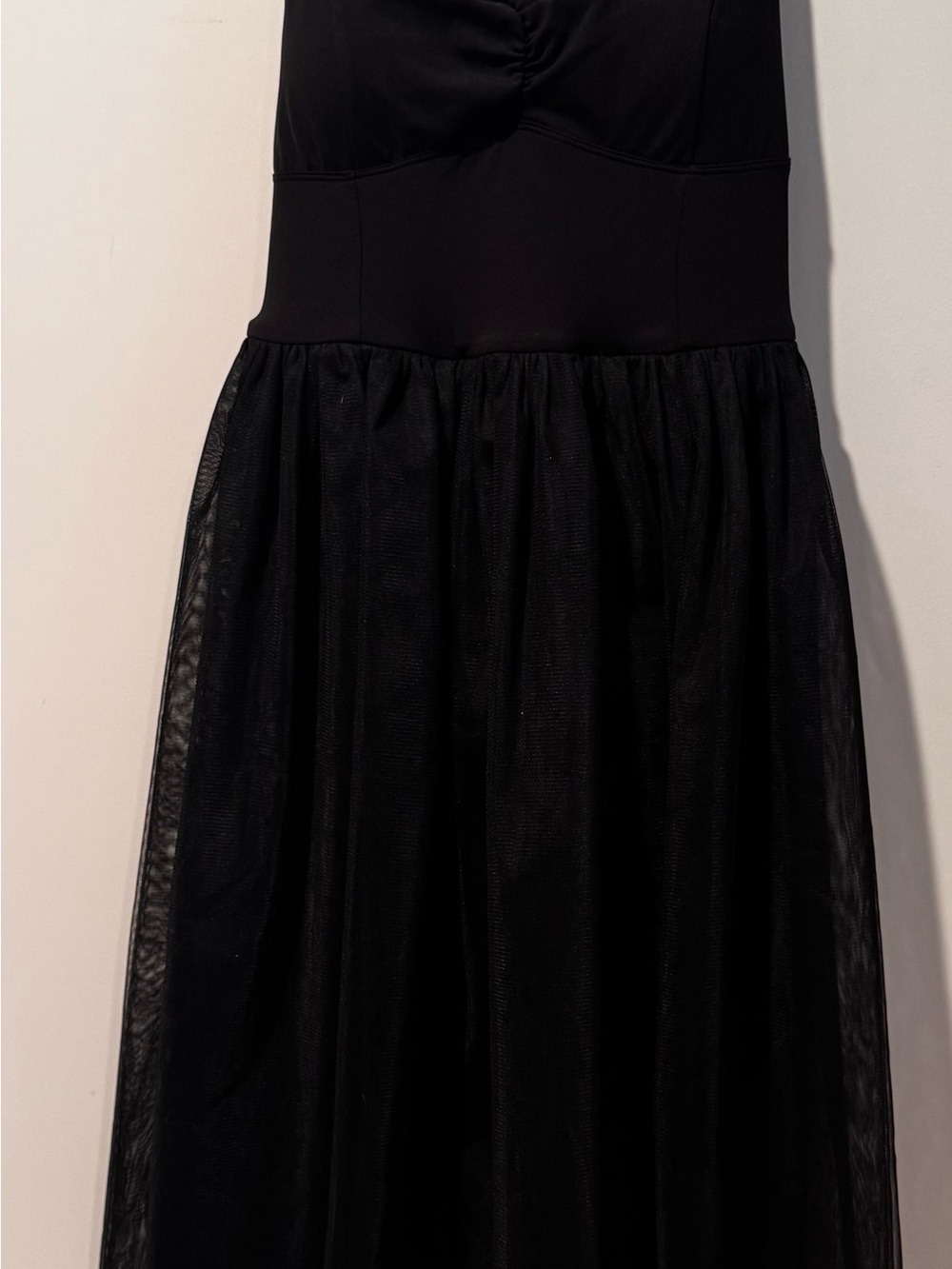 Halara Black Mesh Overlay Midi Skirt